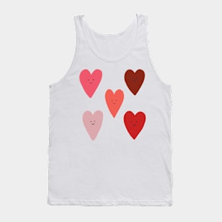 Positive and cute hand drawn smiley hearts Tank Top